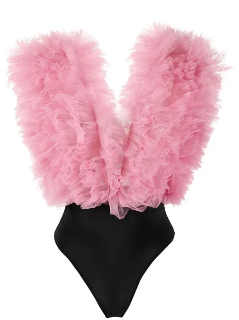 Alchemy x Lia Aram ruffled sleeveless bodysuit Pink LIA302