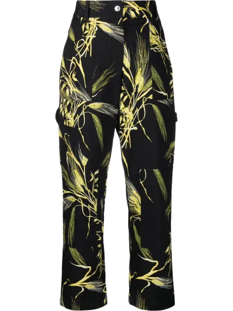 MSGM leaf-print trousers Black 3042MDP109217358