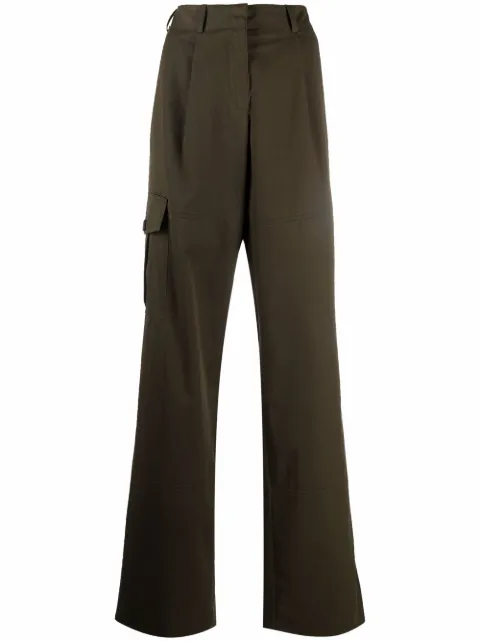 Nina Ricci wide-leg cargo trousers Green 21HCPA007CO0978U5149