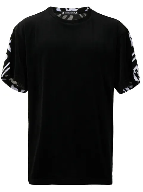 Mastermind Japan logo print velour T-shirt Black MJ21E06TS058015