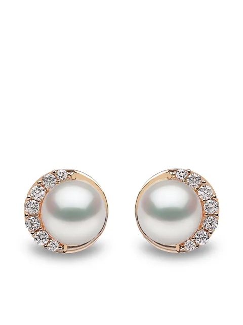 Yoko London 18kt yellow gold Trend freshwater pearl and diamond stud earrings Gold TEM02196