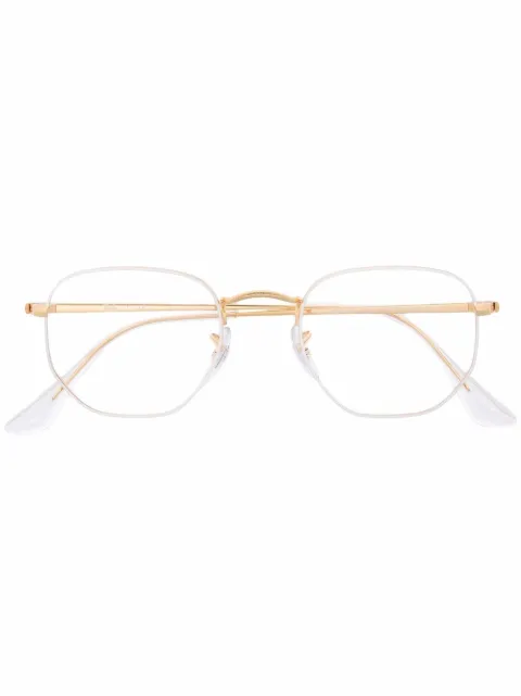 Ray-Ban tinted geometric-frame glasses Gold RX64483104