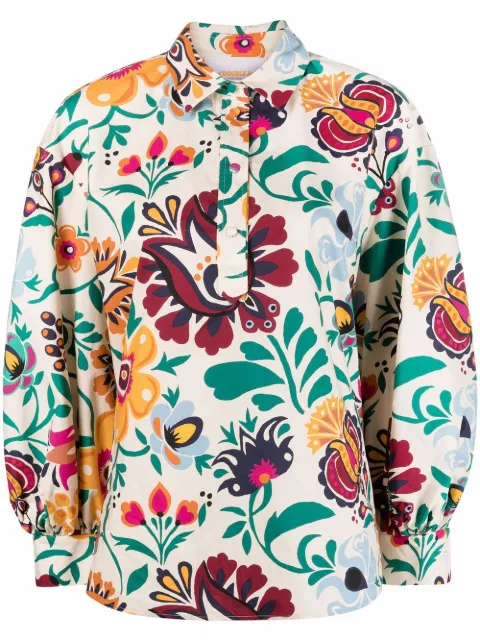 La DoubleJ Poet floral-print shirt Neutrals SHI0055COT001SEL0002