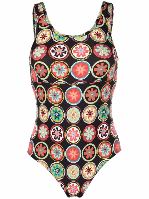 La DoubleJ Jazzercize floral-print bodysuit Black TOP0042JER014CLA0001