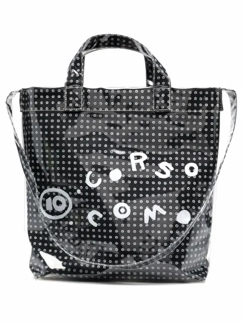 10 CORSO COMO coated logo-print tote bag Black CCSHSEOULPVCWHITE