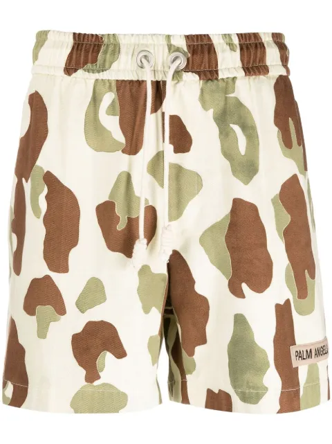 Palm Angels camouflage-print drawstring shorts Neutrals PMCB034S21FAB0016110