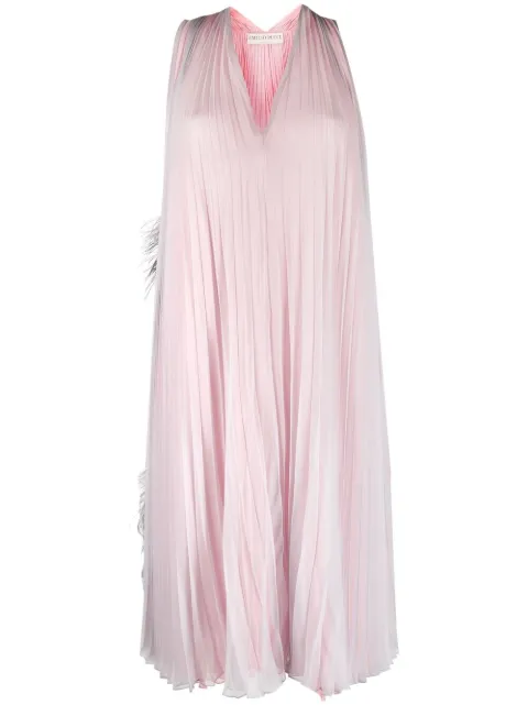 PUCCI feather-embellished silk dress Pink 1URH401U653