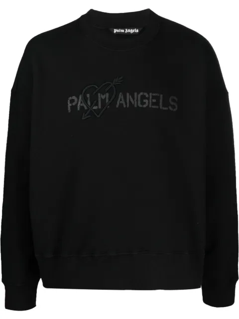 Palm Angels logo-print sweatshirt Black PMBA026S21FLE0031010