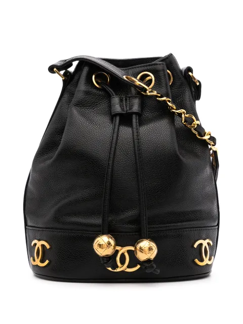 CHANEL Pre-Owned 1990s small Triple CC bucket bag Black 41175