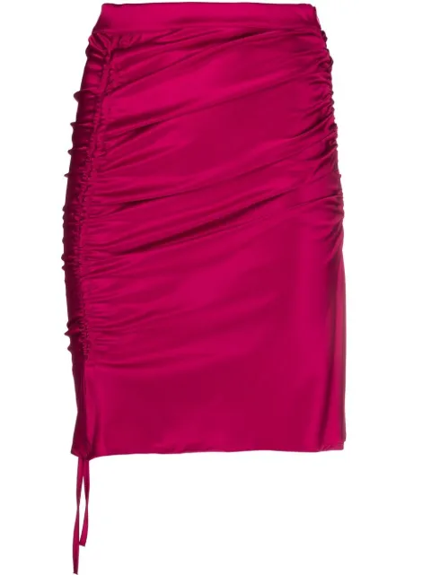 GCDS drawstring-fastening gathered skirt Pink SS21W030024