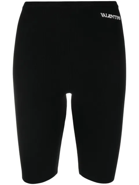 Valentino Garavani logo-embroidered cycling shorts Black BKFA05655