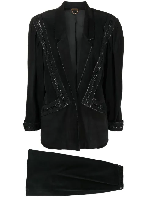 A.N.G.E.L.O. Vintage Cult 1980s single-breasted skirt suit Black ANN390V