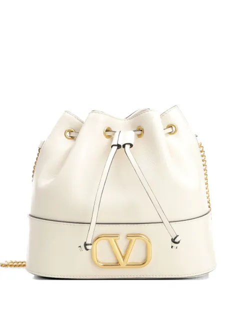 Valentino Garavani mini VLogo signature bucket bag in nappa leather White WP0T83HPF