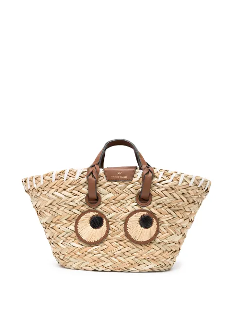 Anya Hindmarch Eyes seagrass straw bag Brown 155120