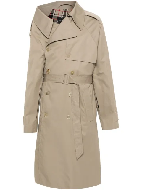 Balenciaga shoulder-detail belted trench coat Brown 663007TKP06