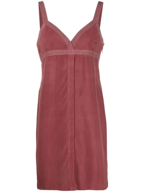 Valentino Garavani Pre-Owned 1980s contrast-stitching shift dress Red VNT350TT
