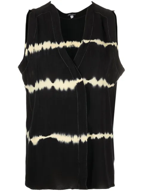 Giorgio Armani Pre-Owned 2000s tie-dye print sleeveless top Black GGAR250