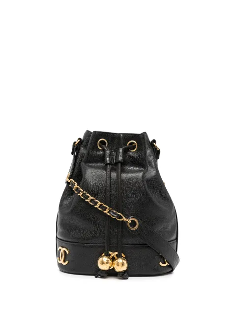 CHANEL Pre-Owned 1992 Triple CC bucket bag Black 2454398