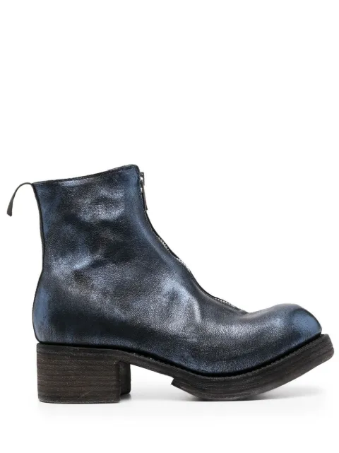 Guidi metallic-sheen leather boots Blue PL1WZ