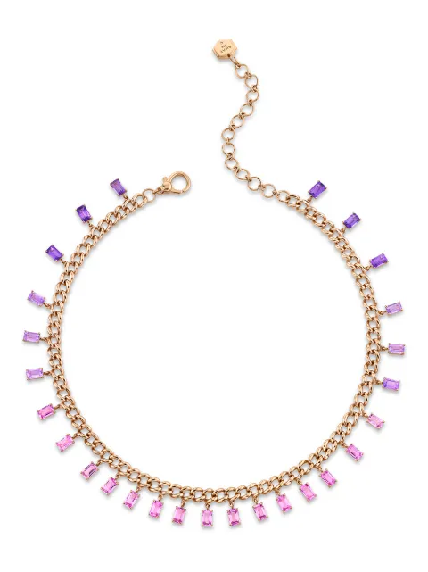 SHAY 18kt rose gold ombre baguette pink sapphire and amethyst choker Gold SN175