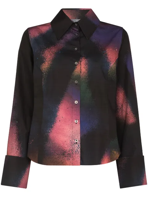 Marques'Almeida abstract print turn cuffs shirt Pink AW21TP0002SHD