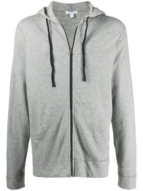 James Perse vintage cotton zip-front hoodie Grey MXI2130