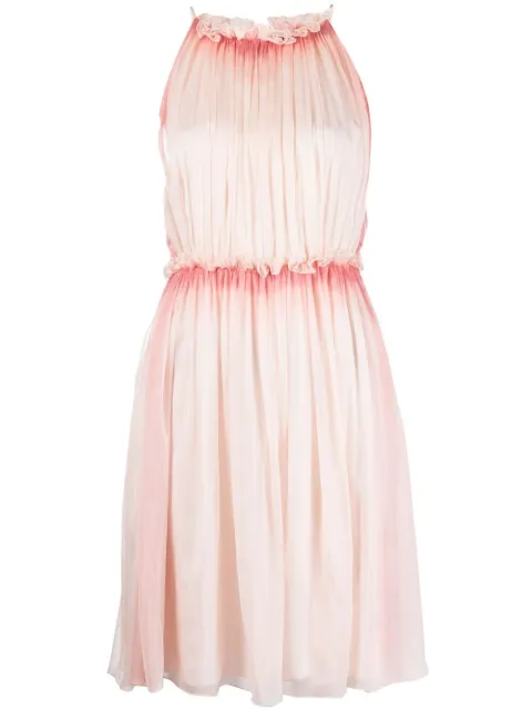 Alberta Ferretti ruffled-halterneck silk dress Pink A54010148