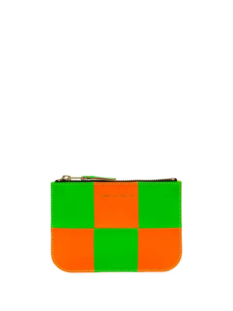 Comme Des Garçons Wallet Fluo Square zipped pouch Green SA8100FS