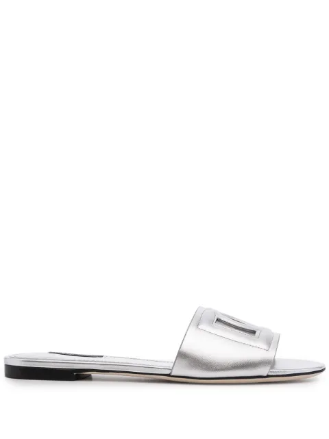 Dolce & Gabbana DG Millenials metallic leather sandals Silver CQ0436B1016