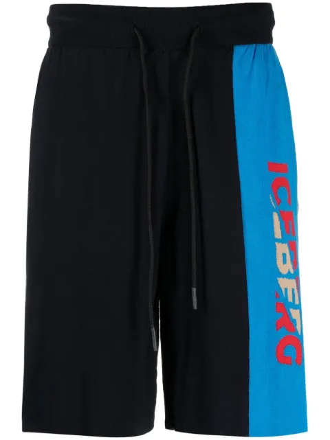 Iceberg logo knit track shorts Blue AD017633