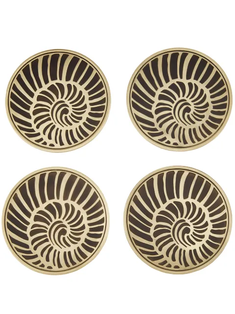 L'Objet Seashell coaster (set of 4) Black CR10