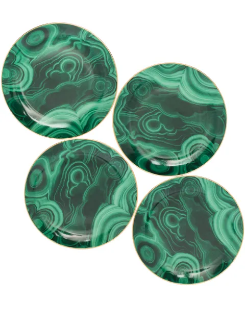 L'Objet Canapé set of four plates Green ML721