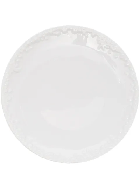 L'Objet Haas Mojave embossed porcelain dessert plate White HB120