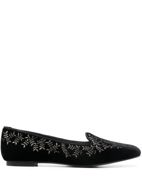 10 CORSO COMO x Castañer Hojas velvet slippers Black CCAS7HOJASARGENTO