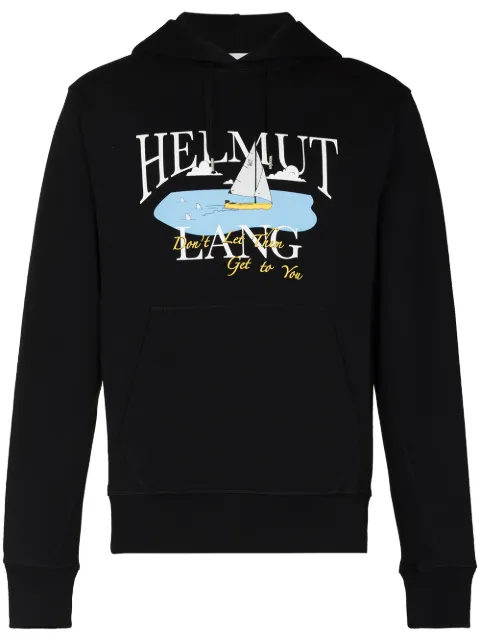 Helmut Lang x Saintwoods sea-print hoodie Black K10DM516