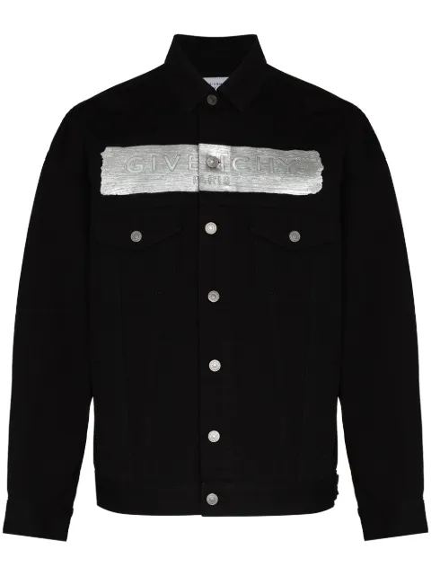 Givenchy logo-print denim jacket Black BM00PK50KK