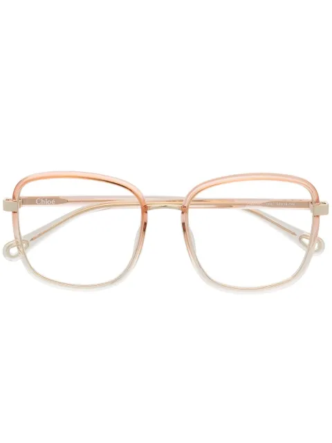 Chloé Eyewear oversize transparent-effect glasses Orange CH0034O004