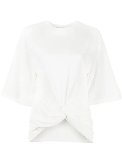 AMBUSH gathered crew-neck T-shirt White BWAA006S21JER0010300