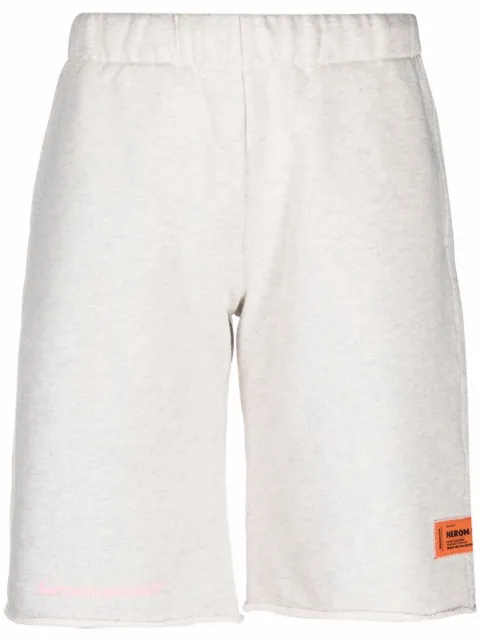 Heron Preston logo-patch knee-length shorts Grey HWCI002R21JER0010830