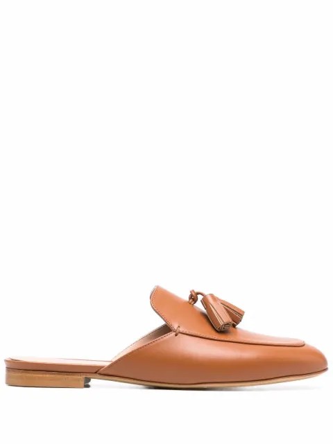 Scarosso Giorgina tasseled mules Brown GIORGINAMULECOGCALF