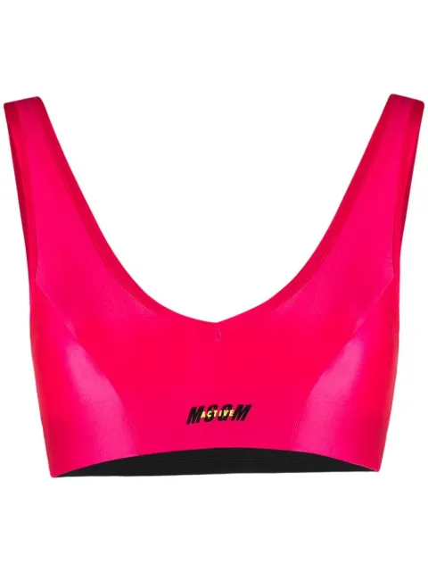 MSGM logo-print crop top Pink 3045MDR01217251