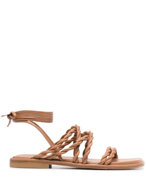 Stuart Weitzman braided strap sandals Brown CALYPSOS0998NAPPA