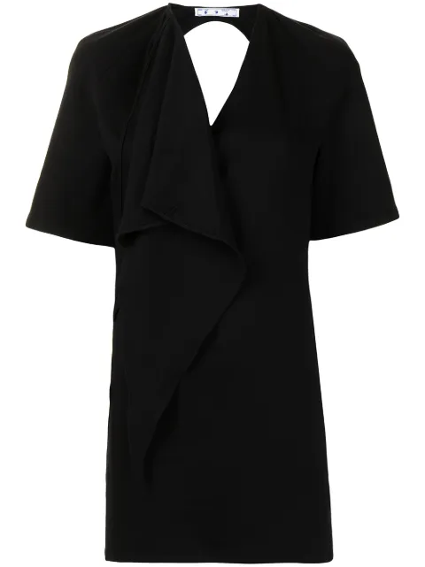 Off-White short-sleeve backless dress Black OWDB307S21FAB0011001