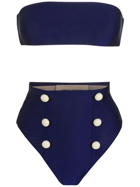 Adriana Degreas button-details high rise bikini set Blue BIAD0071I21