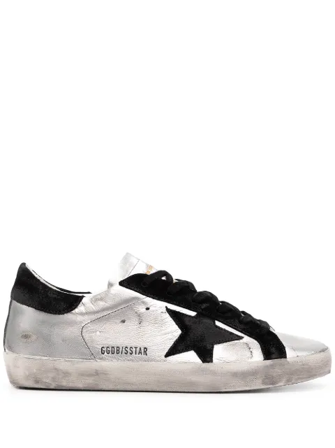 Golden Goose Super-Star trainers in silver leather with contrasting inserts Silver GWF00101F000312