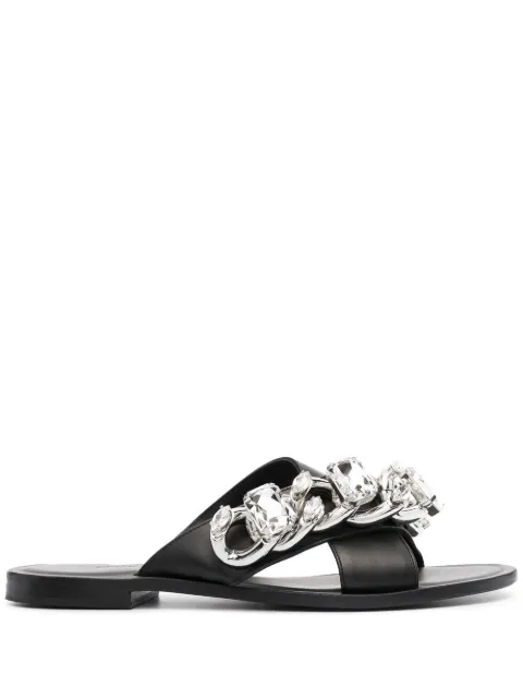 Philipp Plein chunky chain detail sandals Black PAASWSG0049PLE075N