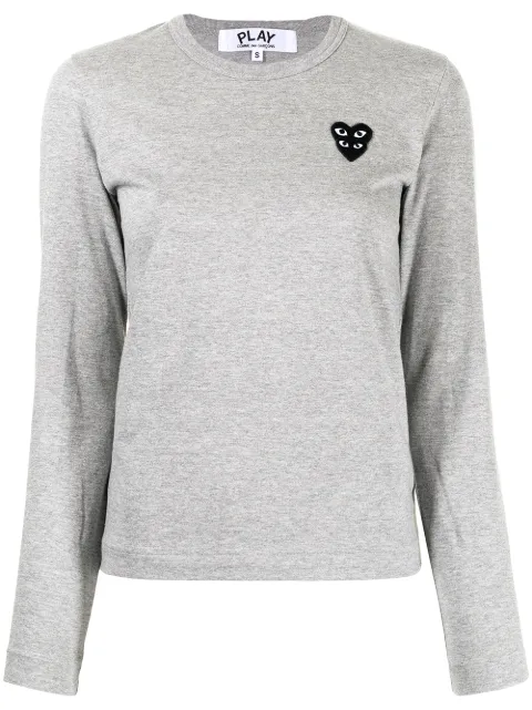 Comme Des Garçons Play chest logo-patch T-shirt Grey P1T299