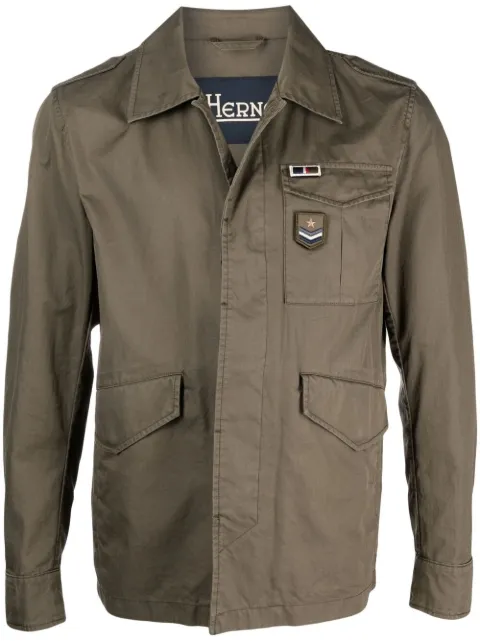 Herno patch detail military jacket Green FI0072U13211