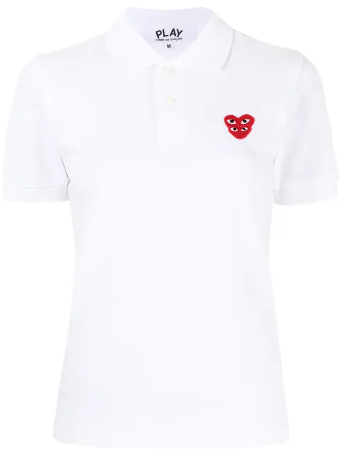 Comme Des Garçons Play logo-patch polo shirt White P1T289