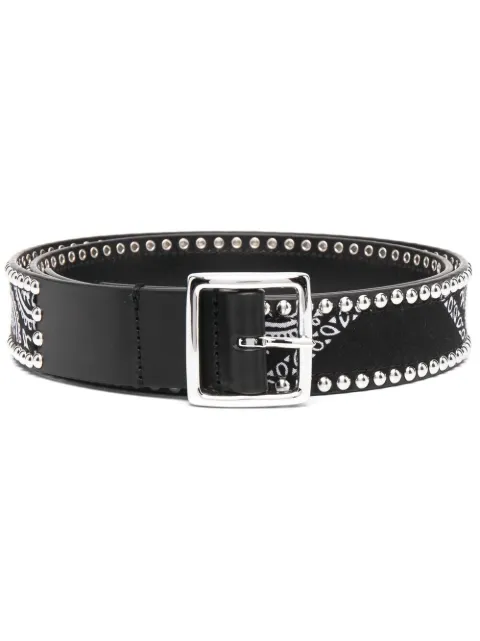 Htc Los Angeles studded leather belt Black 21SHTCI010